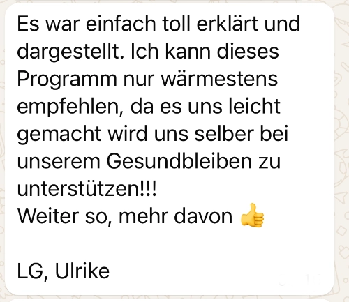 Feedback Ulrike (Healing Points)